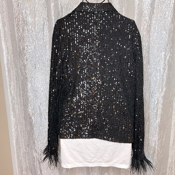 Nanette Lepore Jackets & Blazers - NANATTE OSTRICH FEATHER sequined jacket 😍
